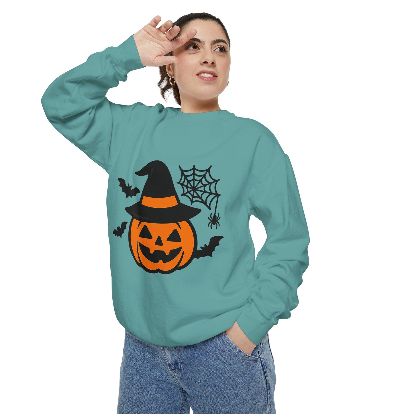 Cozy Halloween Pumpkin Sweatshirt – Unisex Fall Style