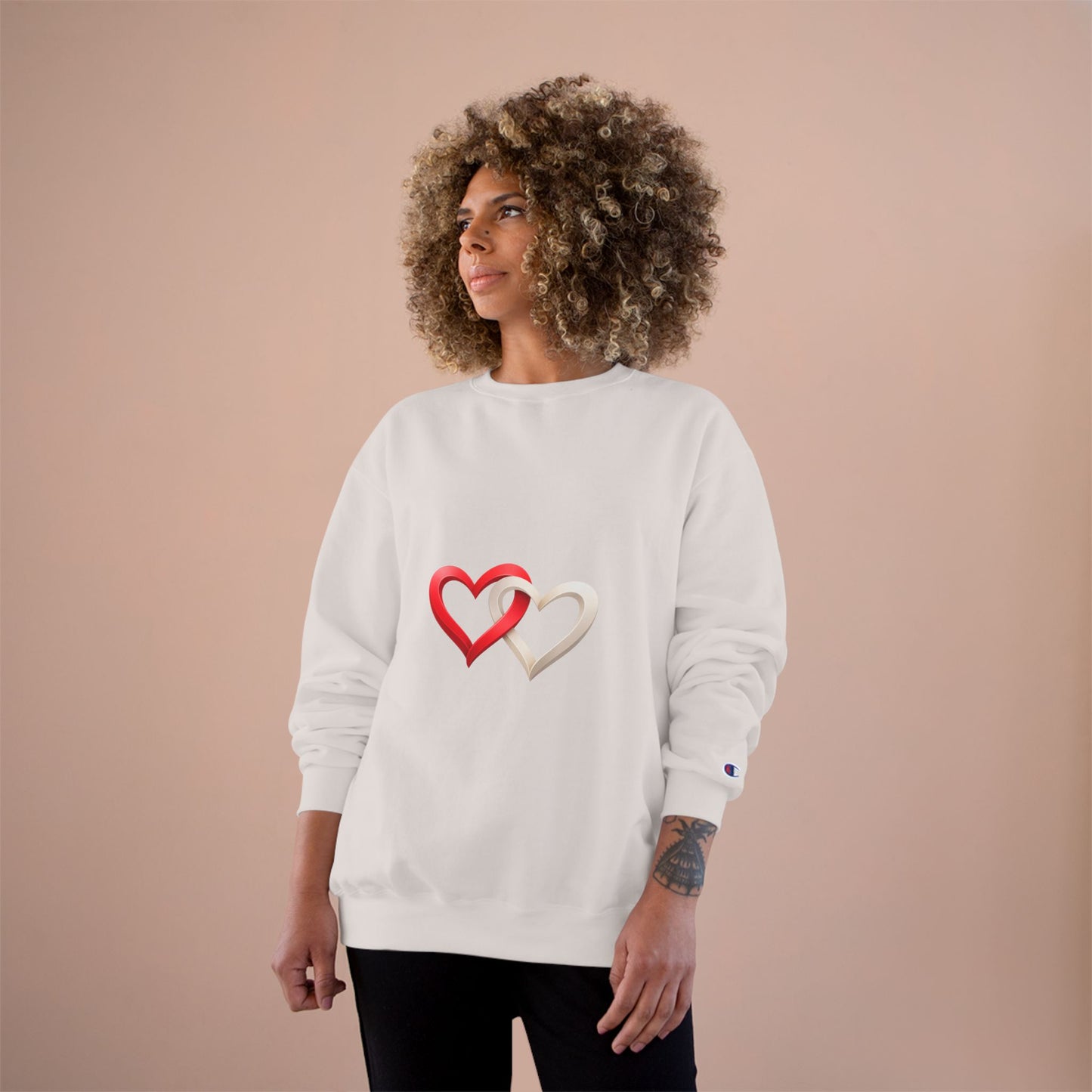 Heart Duo Unisex Sweatshirt – Minimal Valentine Style