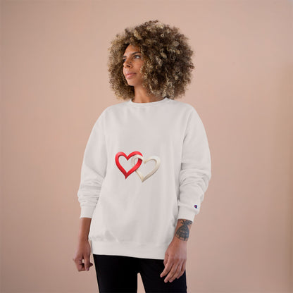 Heart Duo Unisex Sweatshirt – Minimal Valentine Style