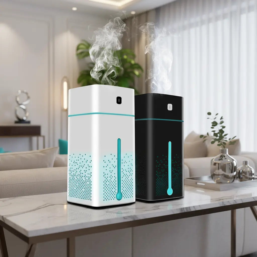USB air humidifier compact design shown in minimalist interior space