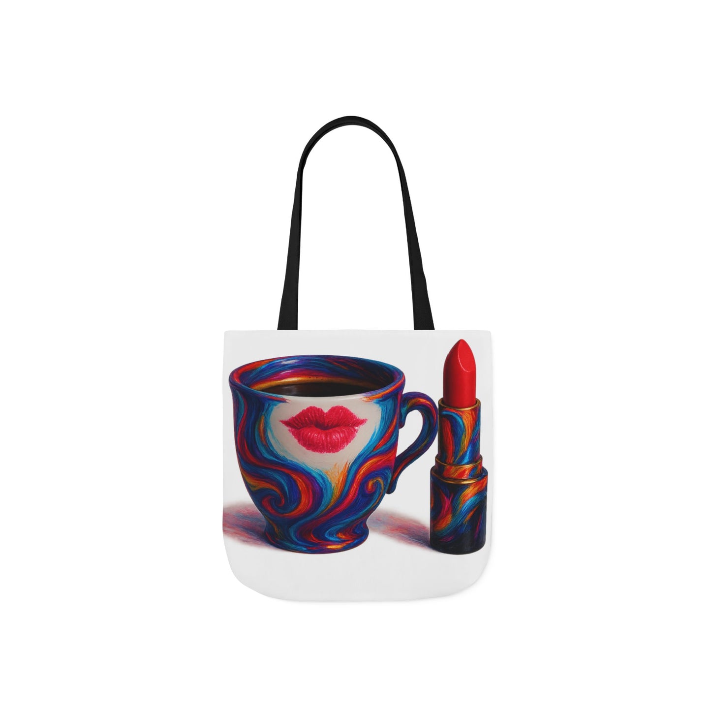 Canvas Tote Bag with 5-Color Straps & Sleek Black Lining