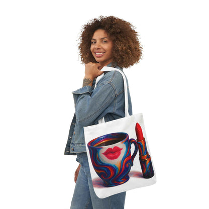 Canvas Tote Bag with 5-Color Straps & Sleek Black Lining