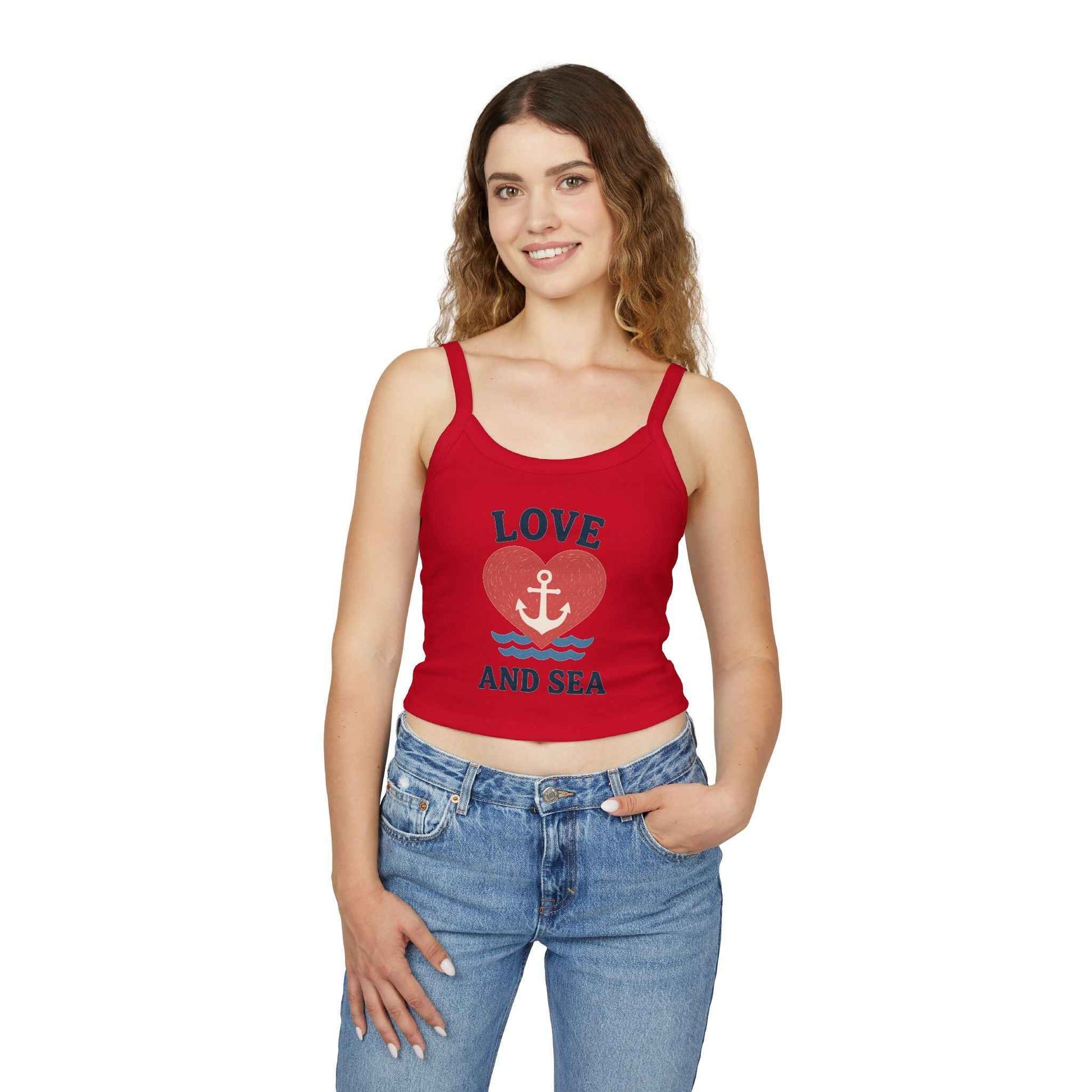Love and Sea Tank Top – Cute Spaghetti Strap Summer Shirt