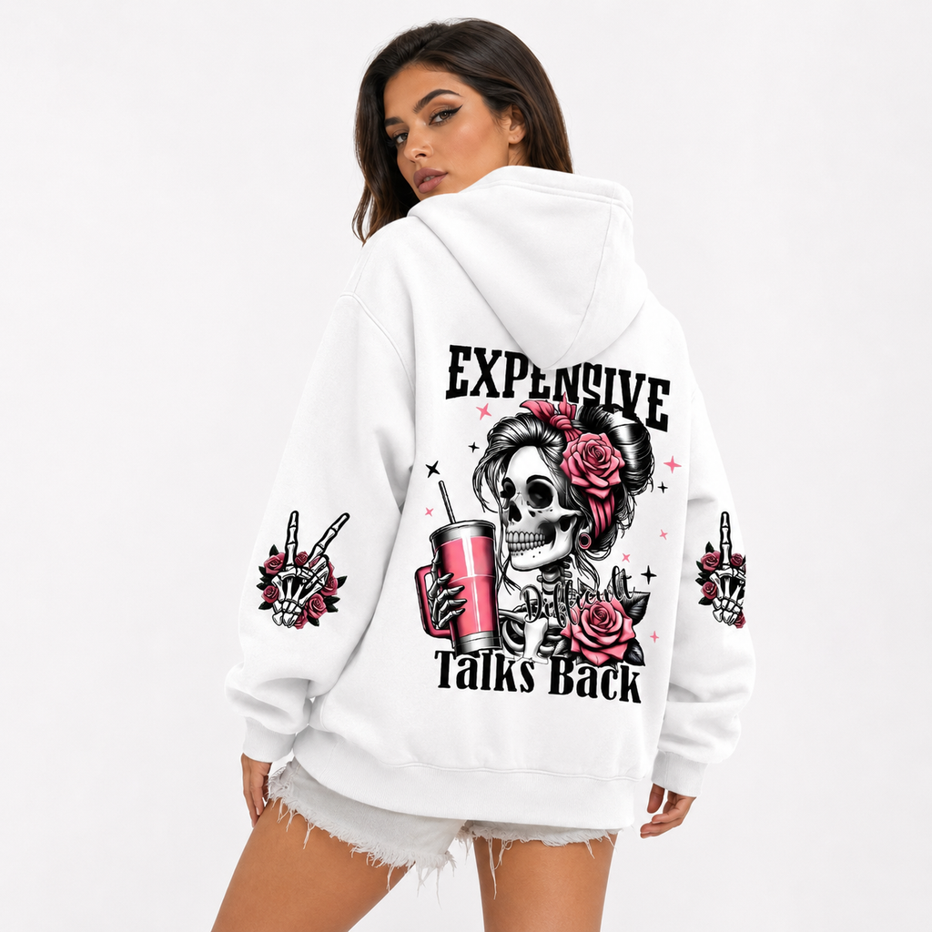 Women's Graphic Hoodies - Funny Cartoon Fleece Pullover