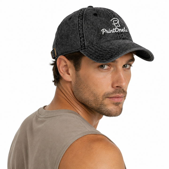 Casual fashion accessory cap with vintage texture, front embroidery, adjustable closure, and clean streetwear feel now today.
