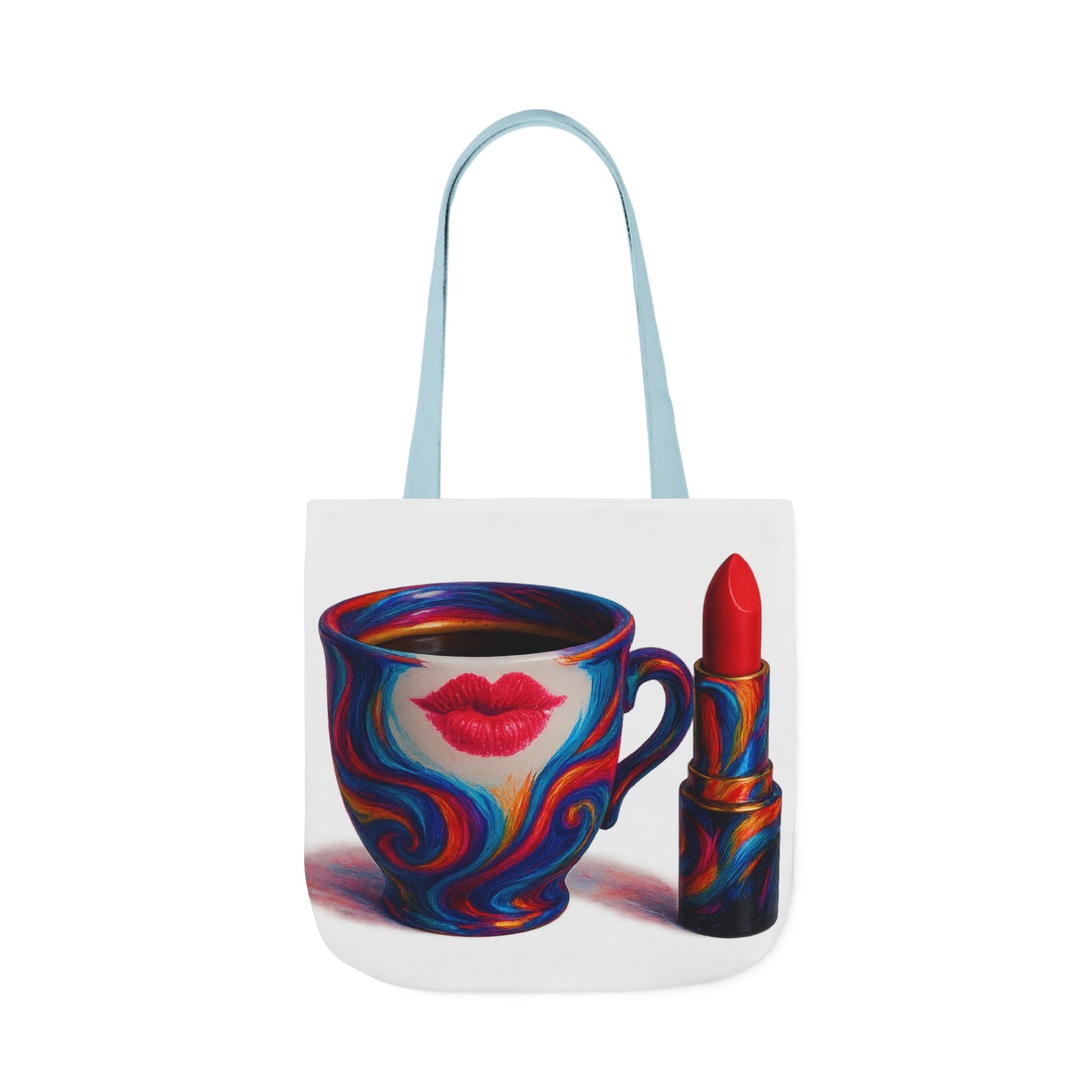 Canvas Tote Bag with 5-Color Straps & Sleek Black Lining