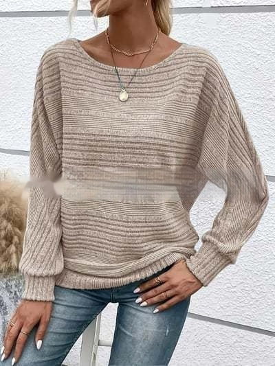 Women's Round Neck Pullover Top - Effortless Comfort