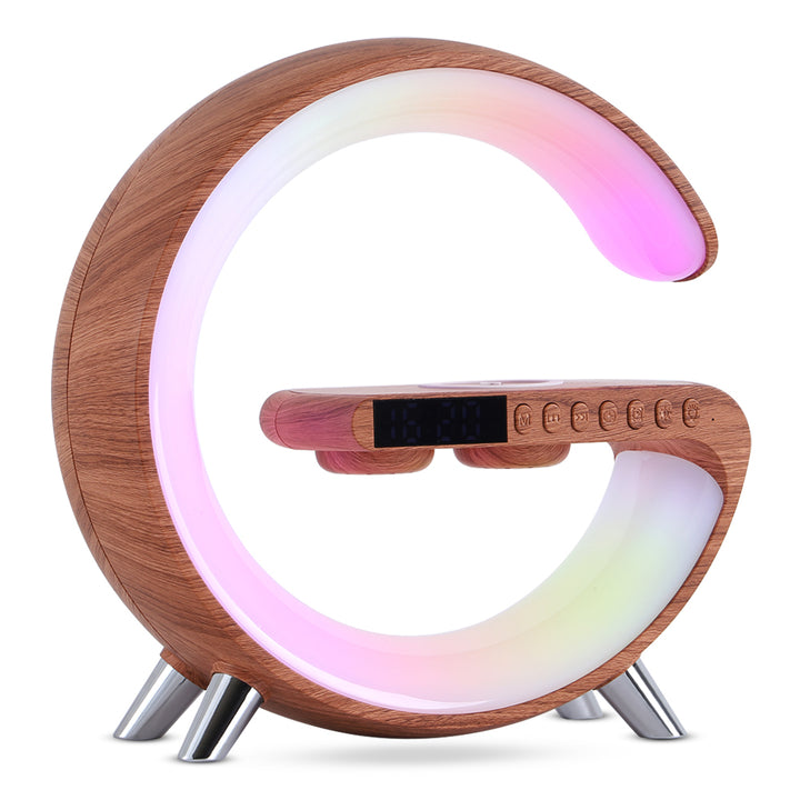Multifunction bedside light with Bluetooth speaker, 15W wireless charger, clock, alarm and several convenient control method.