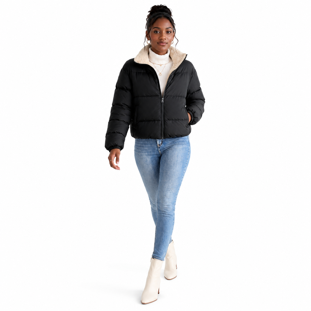 Women's Reversible Puffer Jacket for Daily Winter Looks