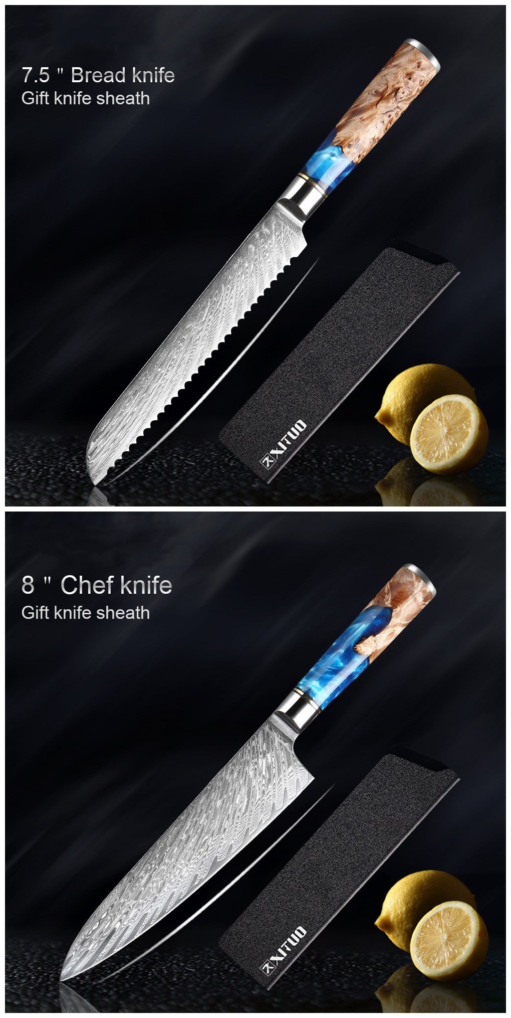 Professional Kitchen Knife Set Stainless Steel Chef Knives