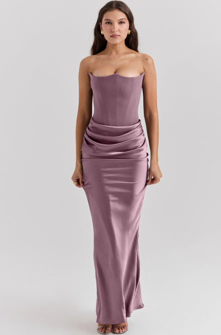 Slim Tube Top Long Dress – Sexy Backless Evening Gown