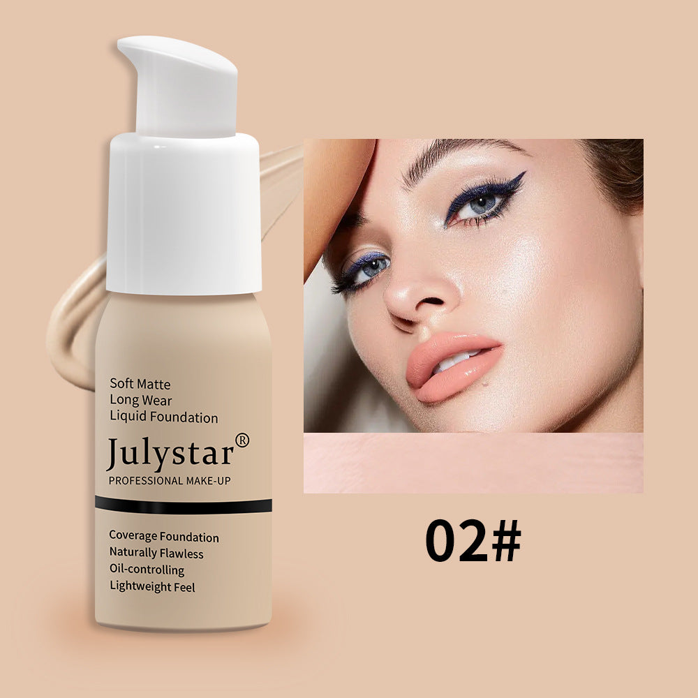 Oil control liquid foundation in 30ml bottle for shine-free makeup and soft matte look