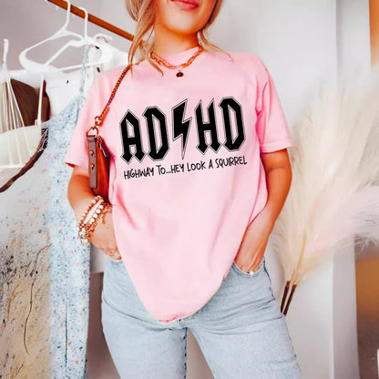 AD/HD Women Cotton T Shirt Iconic Rock Style Wear Now !