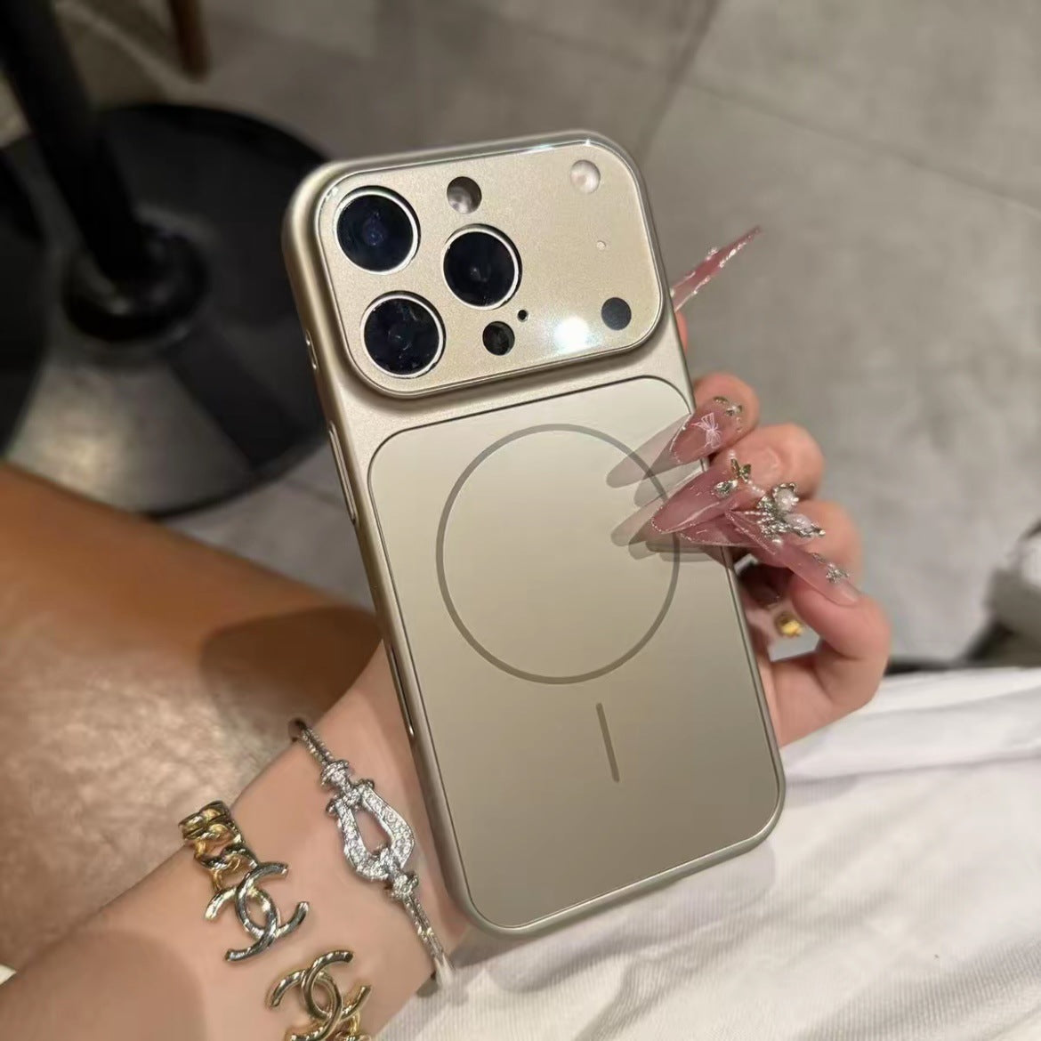 protective magnetic iphone case frosted glass back minimalist style
