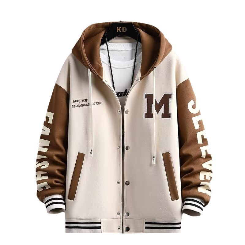 Boys Colorblock Hoodie Jacket for Teen Daily Wear Style