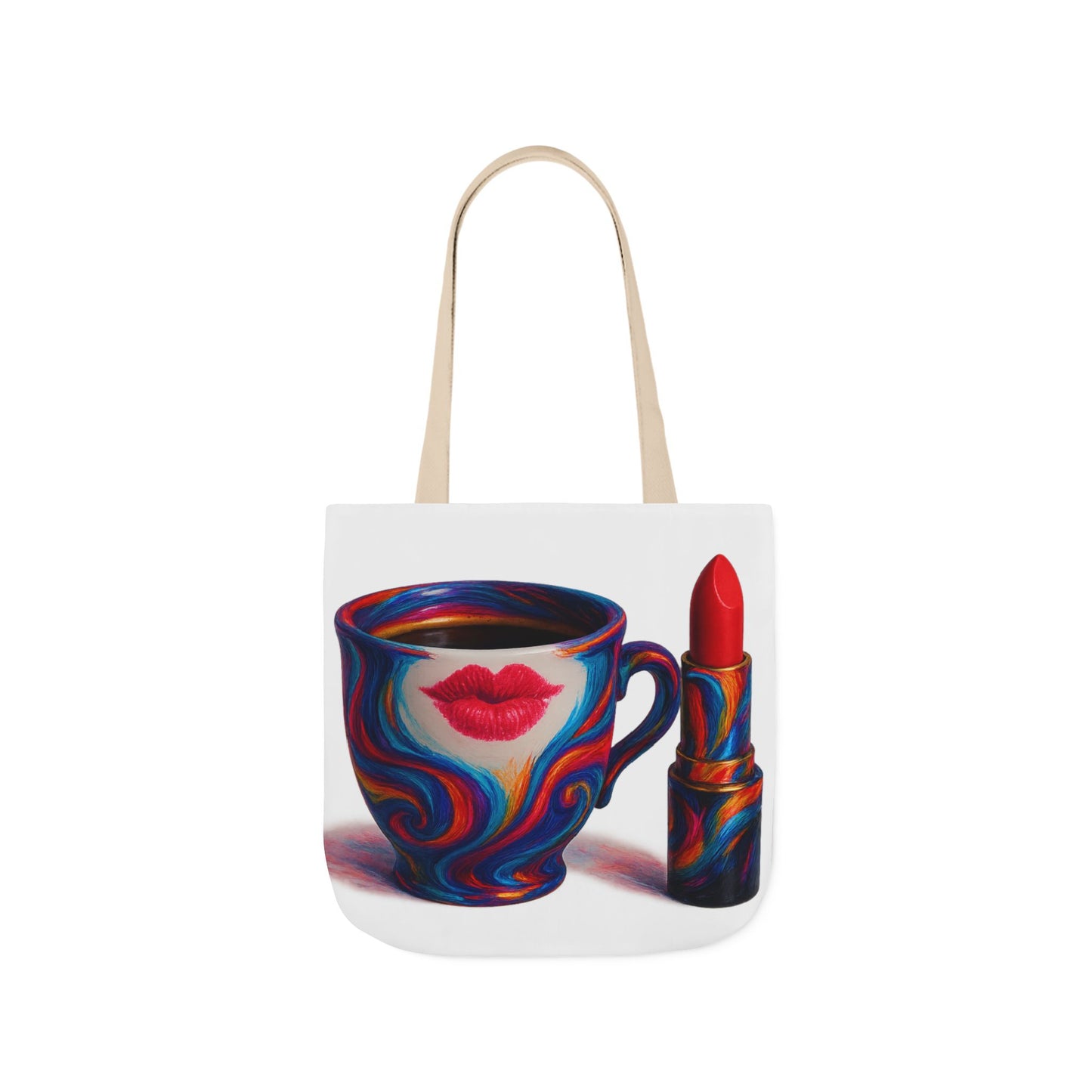 Canvas Tote Bag with 5-Color Straps & Sleek Black Lining