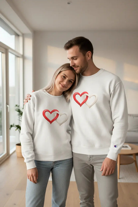 Valentine sweatshirt subtle heart graphic quiet luxury aesthetic