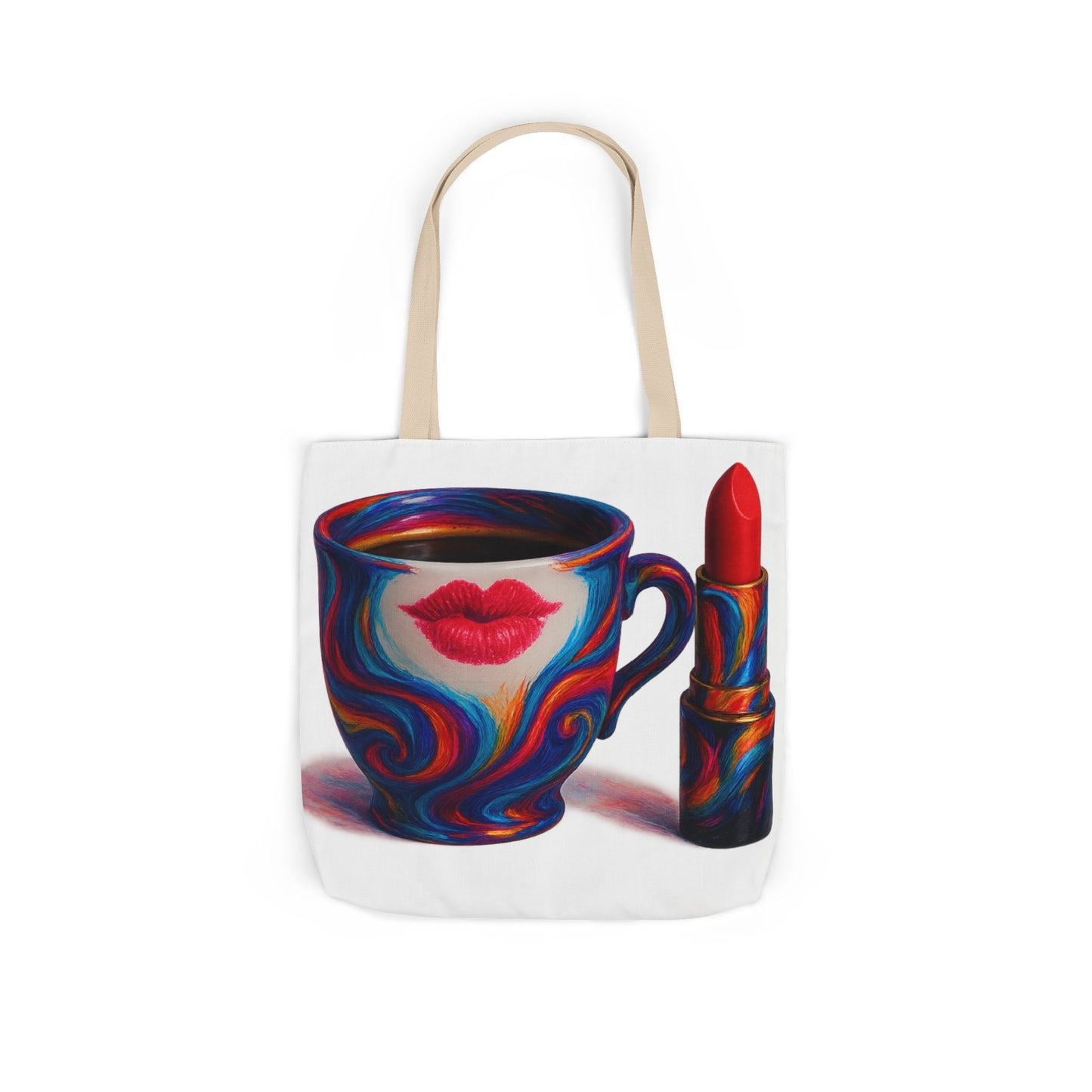 Canvas Tote Bag with 5-Color Straps & Sleek Black Lining