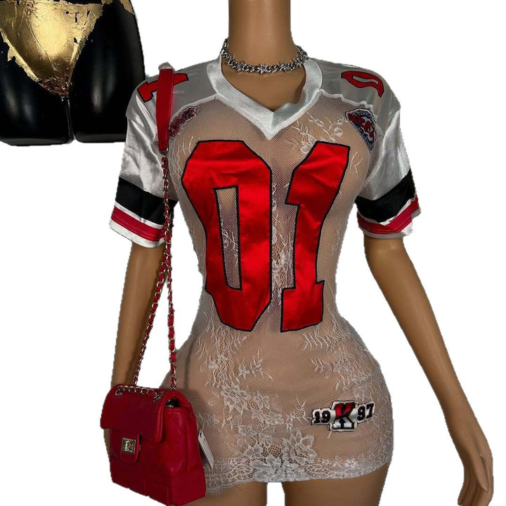 sexy lace dress high waist leg-lengthening effect