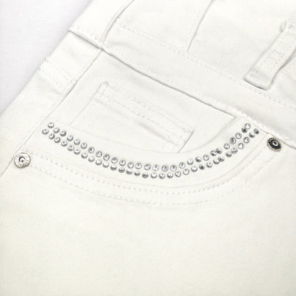 White Bling High Waist Shorts for Women