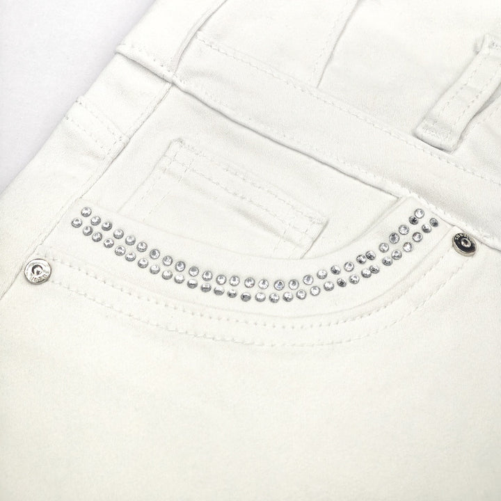 White Bling High Waist Shorts for Women
