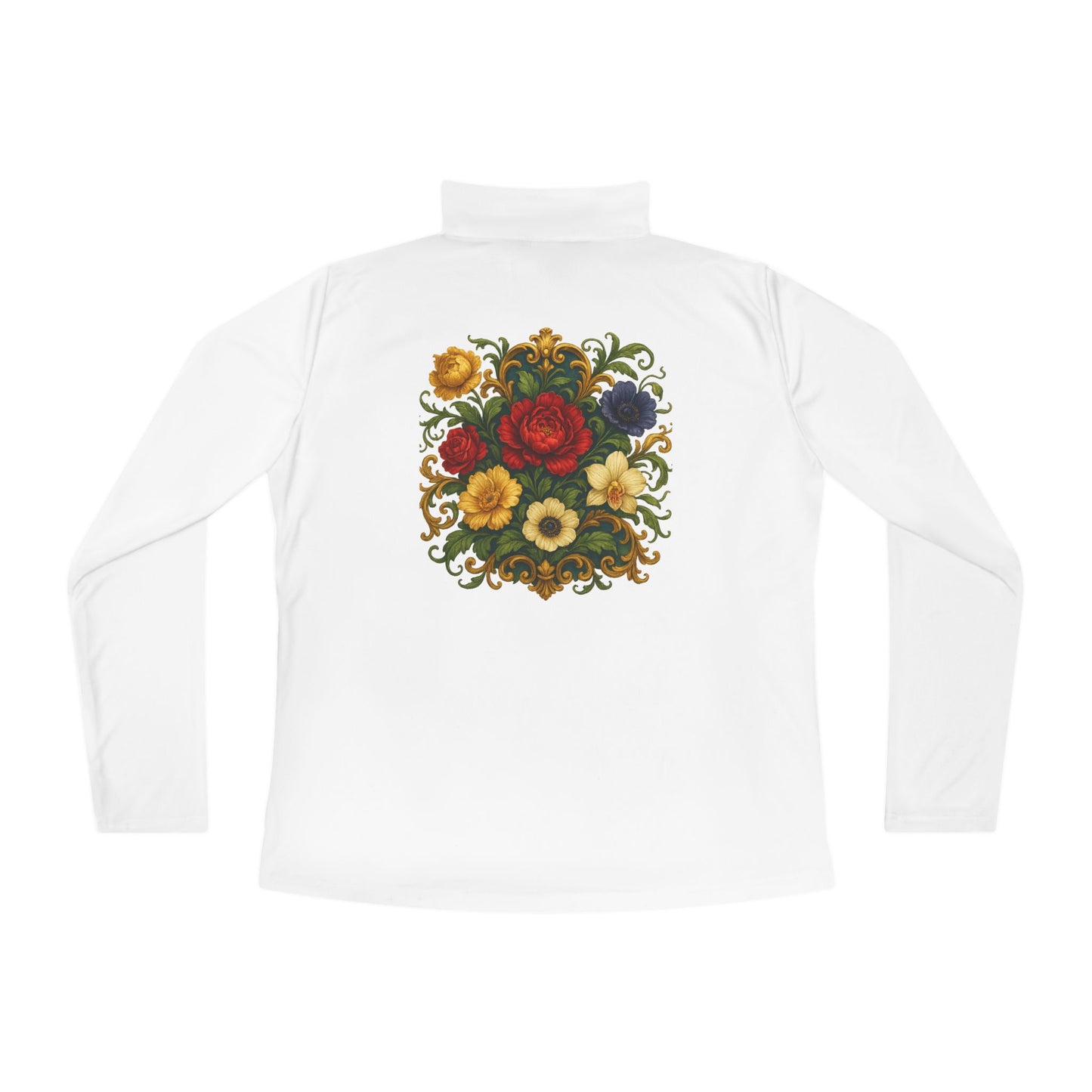Floral Ladies Quarter-Zip Pullover – Get Cozy