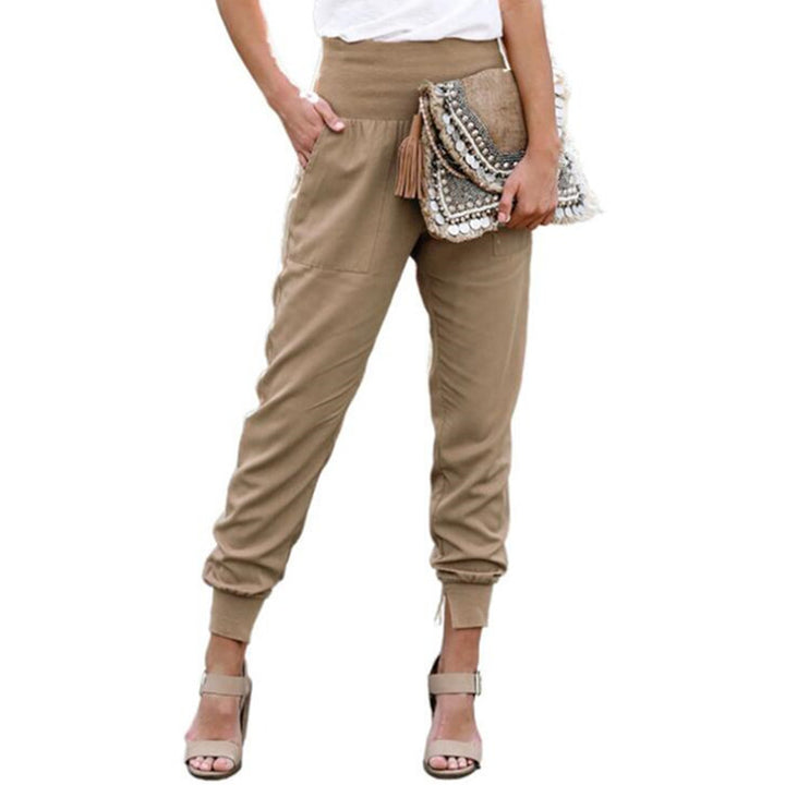 ankle length trousers high waist slim silhouette fashion look