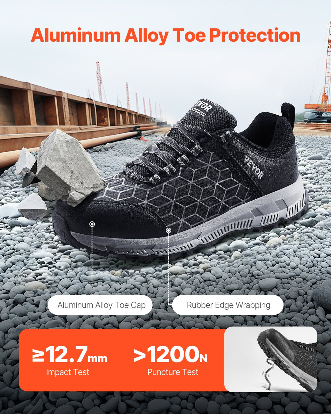 indestructible work shoes men shock absorbing sole outdoor job site