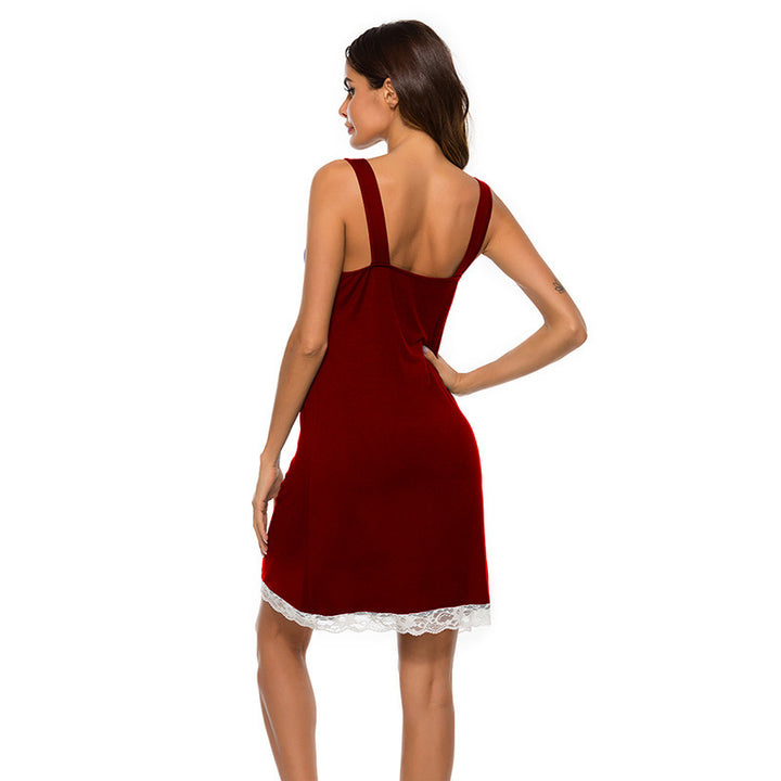 Lace nightgown original burgundy back product view