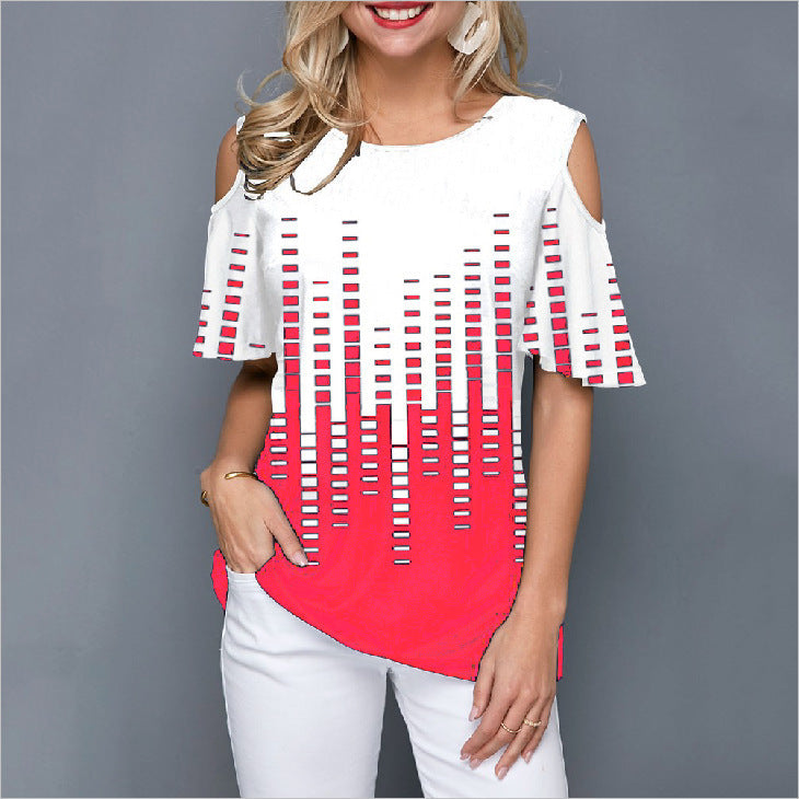 Digital print short sleeve top with Style and size variant options