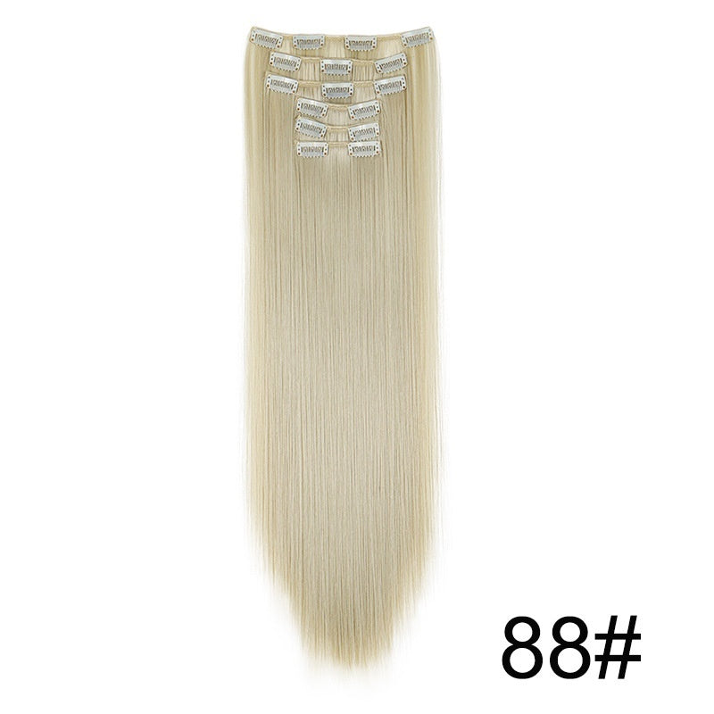 Long Straight Hair Extensions Seamless 60cm Clip In Set