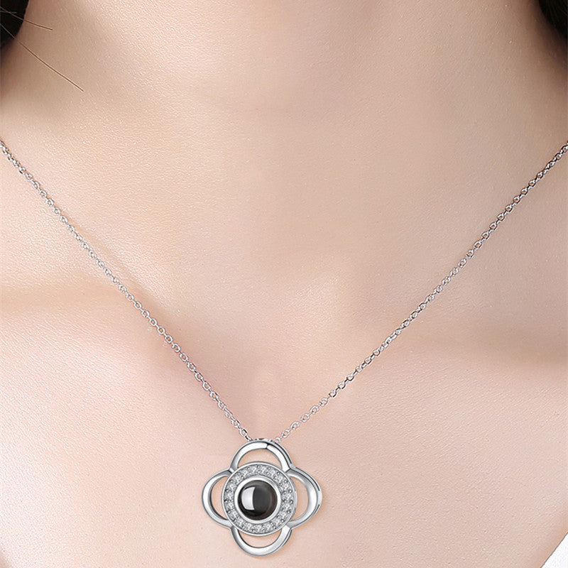 Metal Rose Necklace Gift Box for Valentine Jewelry Love