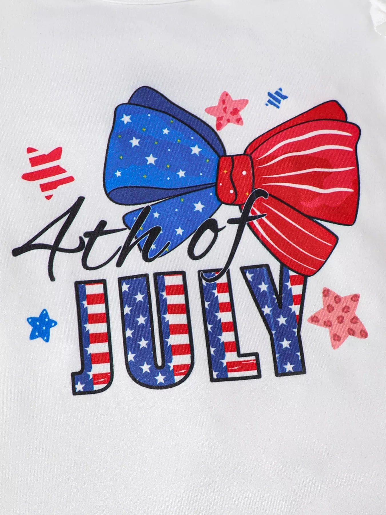 4th of July baby girl outfit set tulle layers over striped bloomers showing red white blue details for photo shoot
