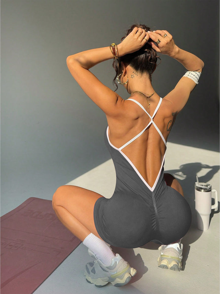 Women’s Yoga Jumpsuit One-Piece – Dry Nylon Spandex