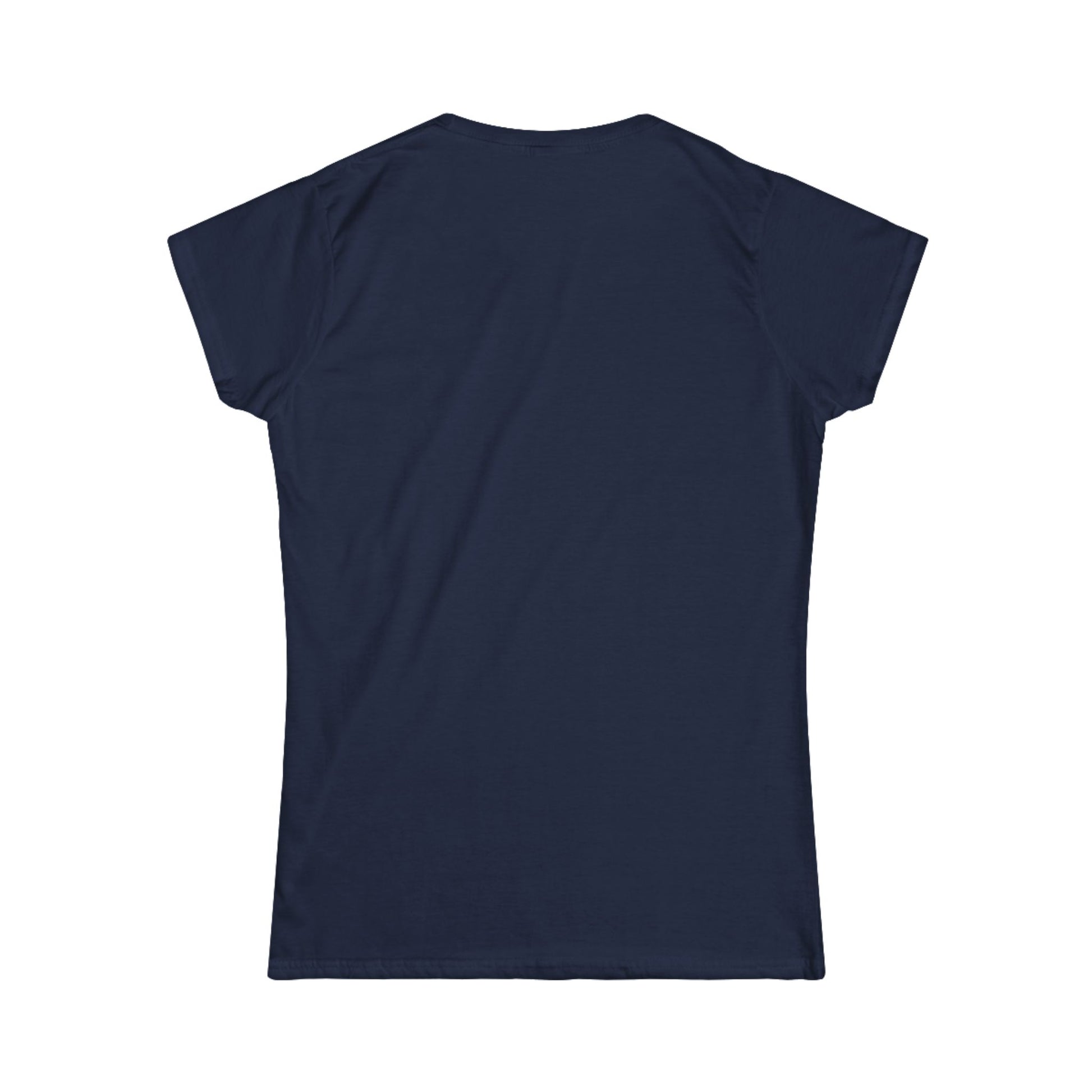 Women's navy blue softstyle tee back view