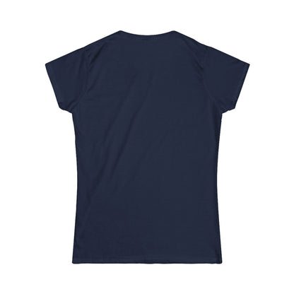 Women's navy blue softstyle tee back view
