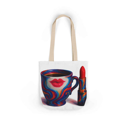 Canvas Tote Bag with 5-Color Straps & Sleek Black Lining