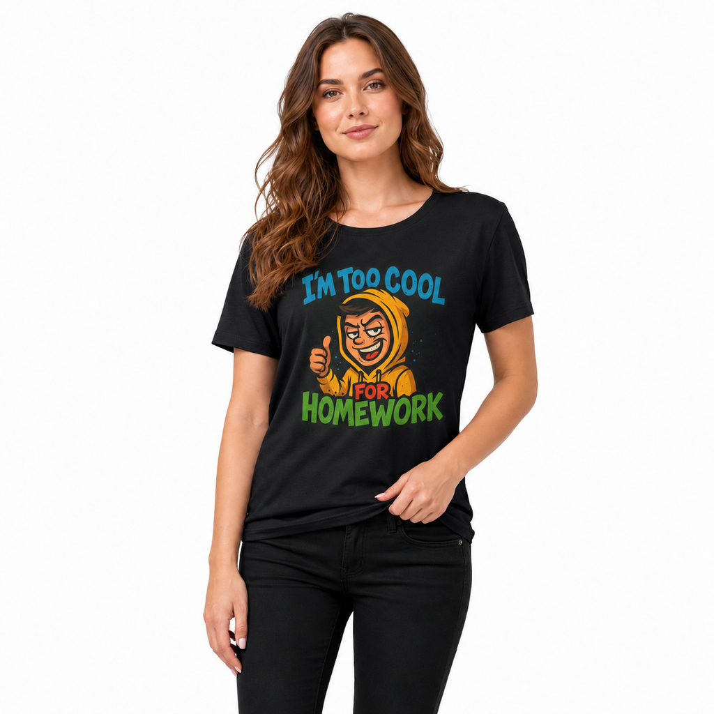 Unisex Tee with Funny Homework Graphic Top