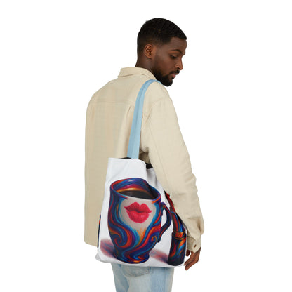 Canvas Tote Bag with 5-Color Straps & Sleek Black Lining