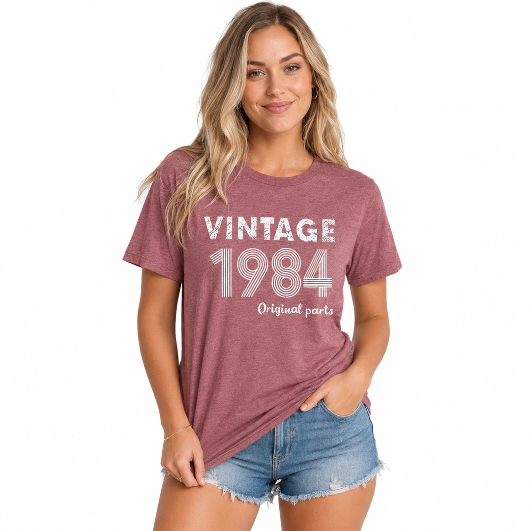 Vintage 1984 Women’s Top - Letter Print Party Tee