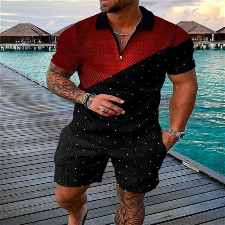 Men’s Breathable Short Sleeve Polo &amp; Shorts Casual