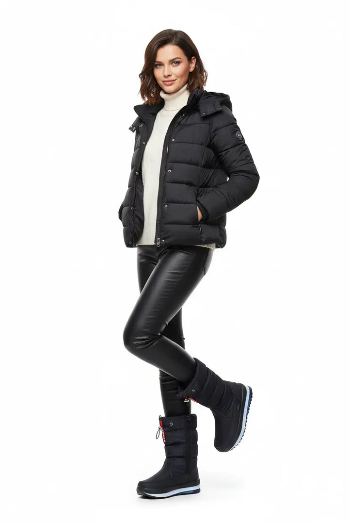 winter waterproof boots women waterproof platform base side profile outdoor daily context