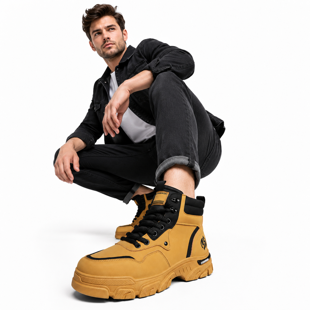 Men's Combat Boots Frosted Leather British Style Street