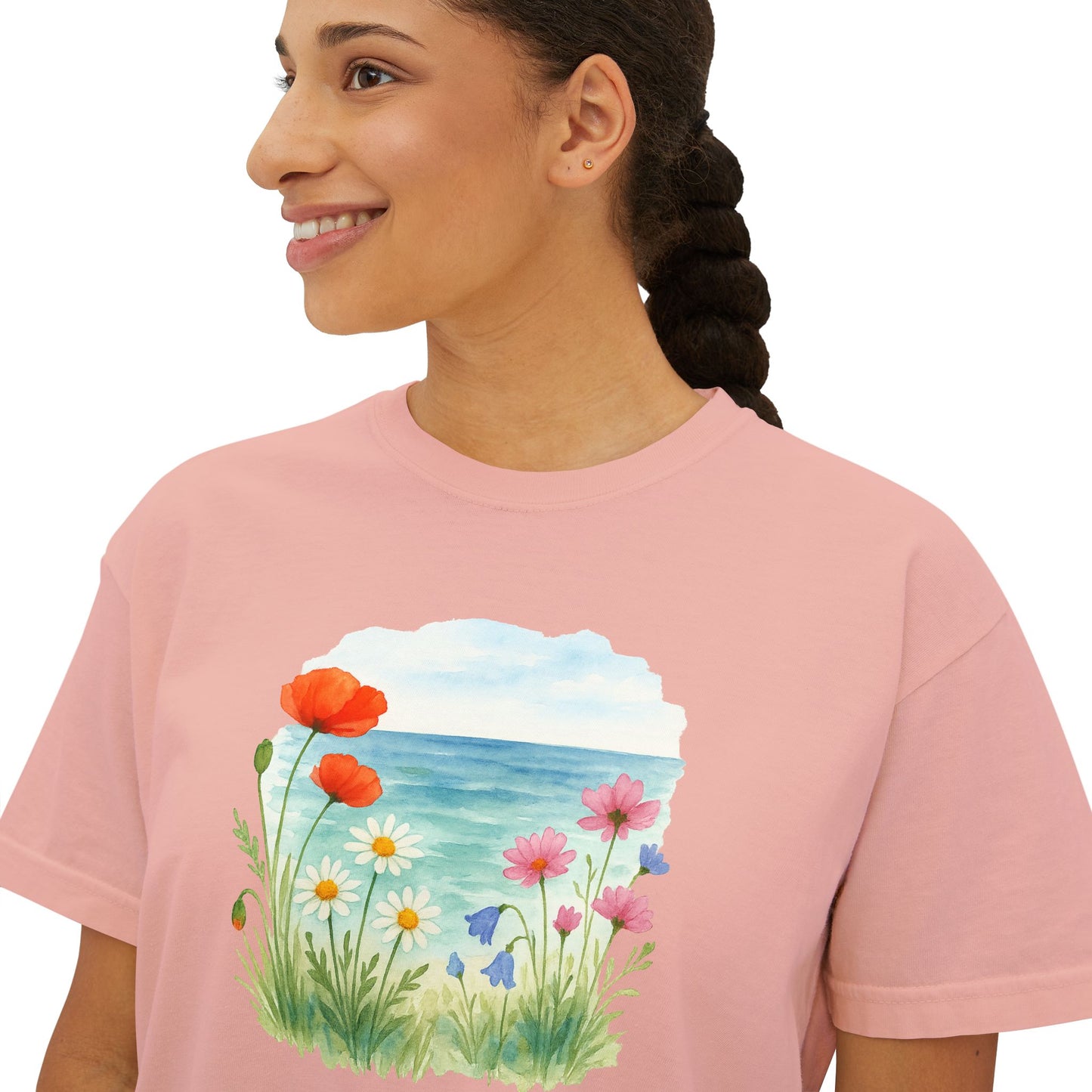 Women's Floral Boxy Tee: Summer Chic Meets Comfort