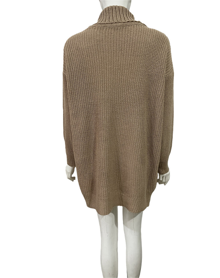 Turtleneck Sweater Dress, Long Sleeves with a Loose Fit