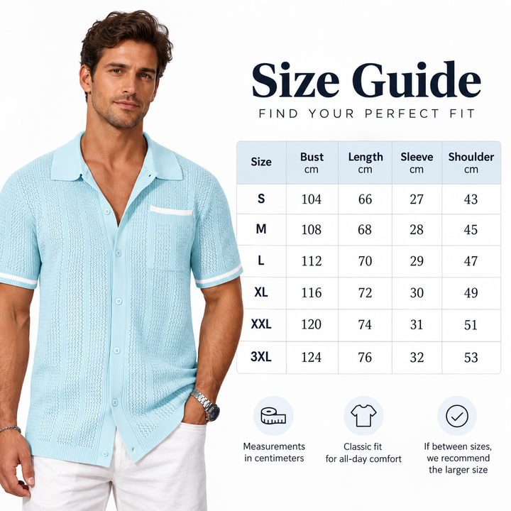 Herren Sommer atmungsaktives gestreiftes Cardigan-Hemd Regular Fit