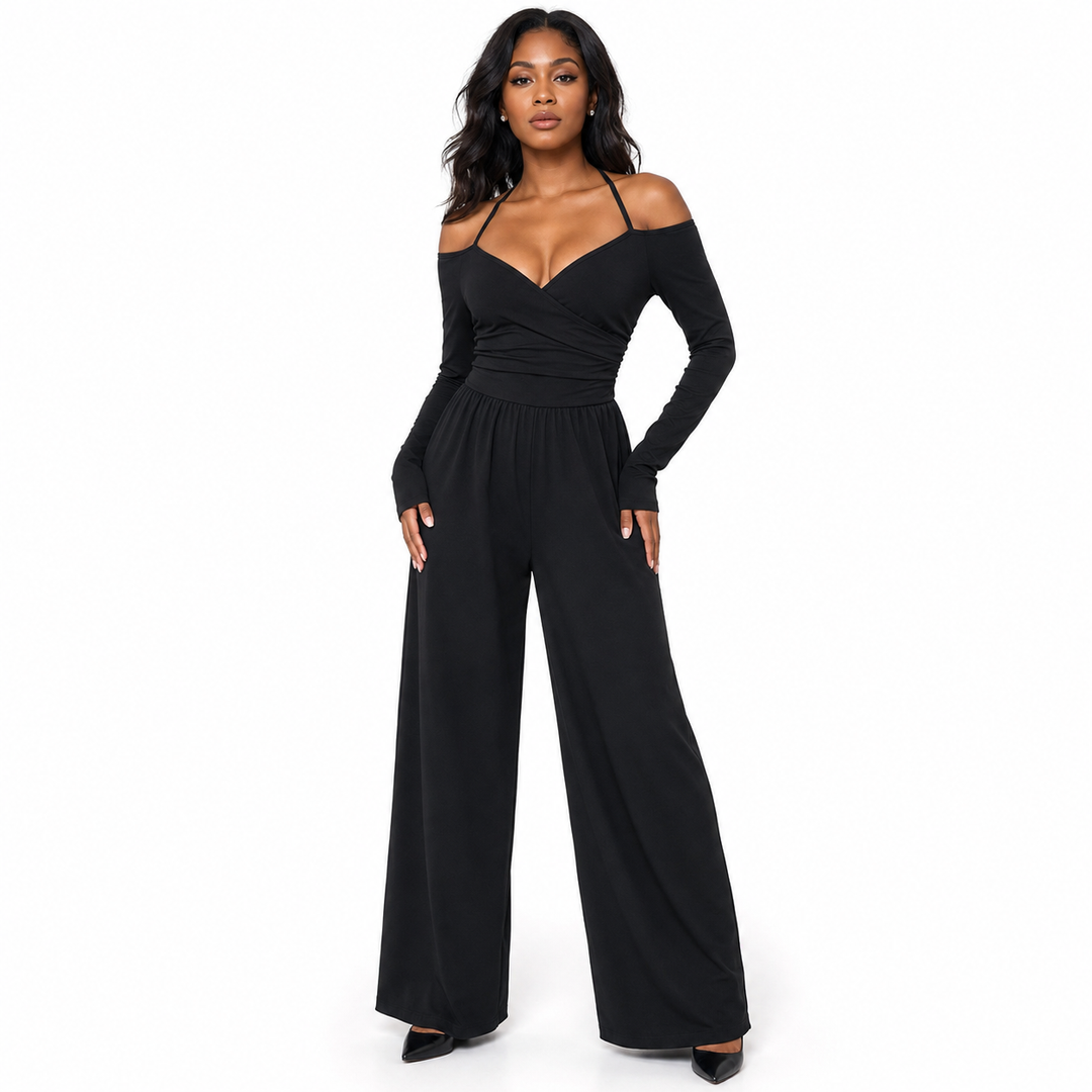 Long Sleeve Jumpsuit | V-Neck Style Edit
