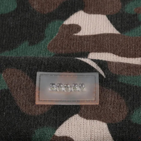 LED Knit Beanie Hat with 5 Lights Winter Outdoor Cap Warm