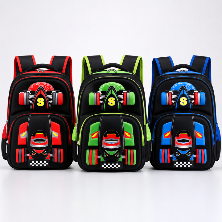 Trolley for Backpack Boys 3D Car School Bag With Wheels