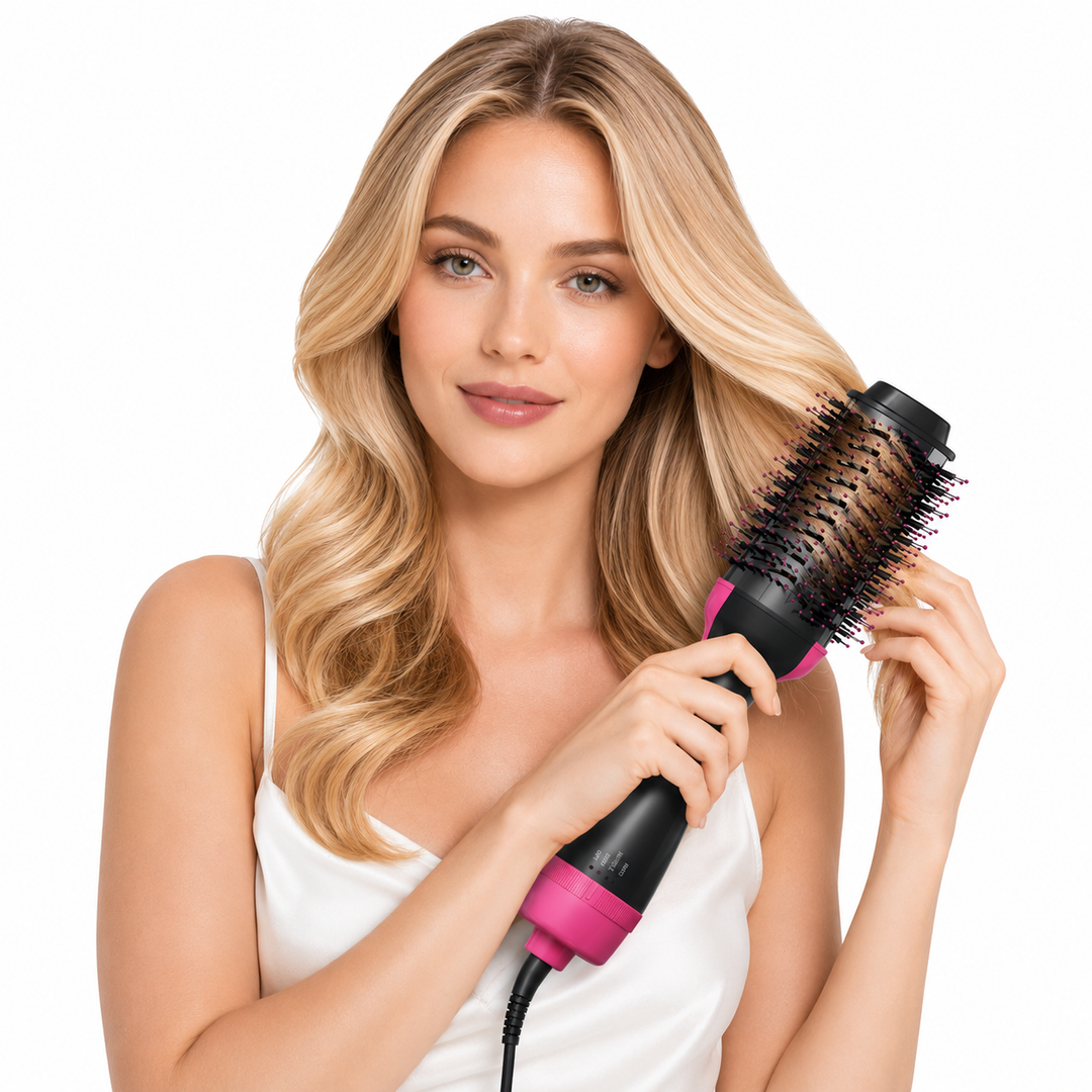 Multifunctional hair styler shown from front angle for smooth blowout looks